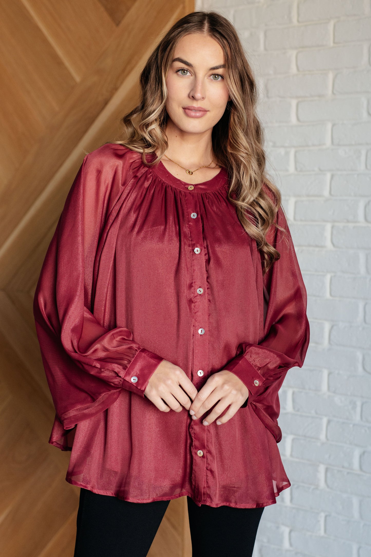 Joyful Elegance Bat Sleeve Shirt