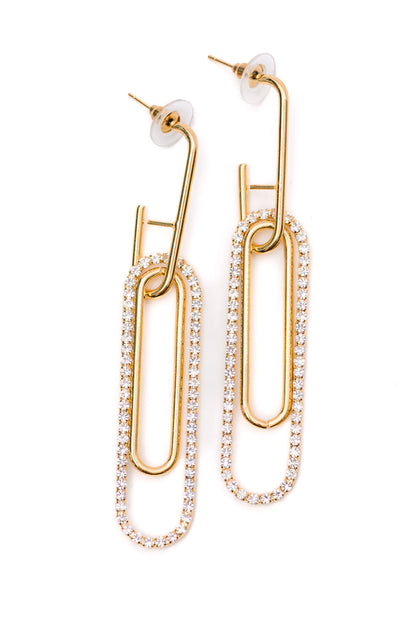 Glam Link Earrings in Gold