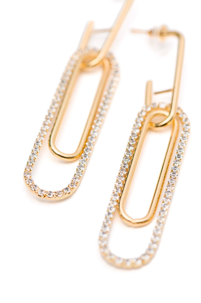 Glam Link Earrings in Gold