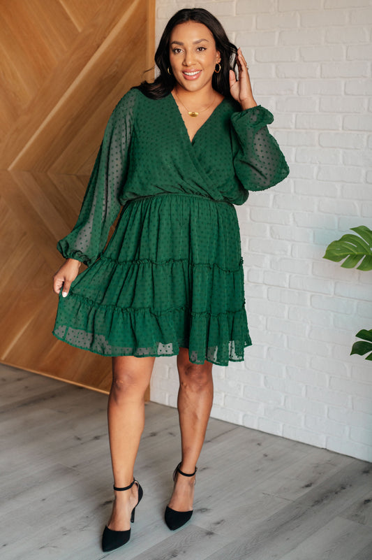 Evergreen Elegance Tiered Dress