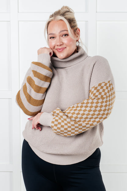 Cozy Patchwork Turtleneck Sweater