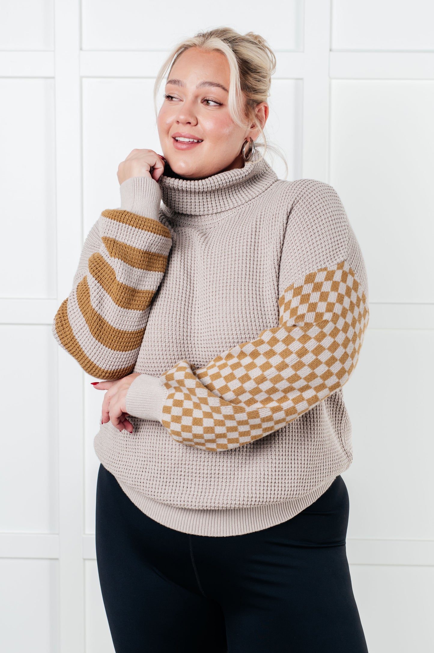 Cozy Patchwork Turtleneck Sweater