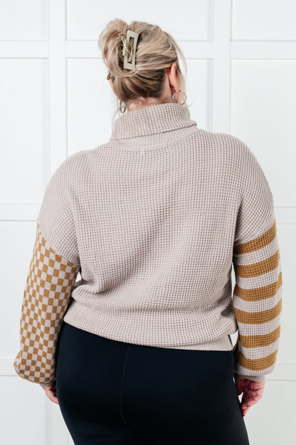 Cozy Patchwork Turtleneck Sweater