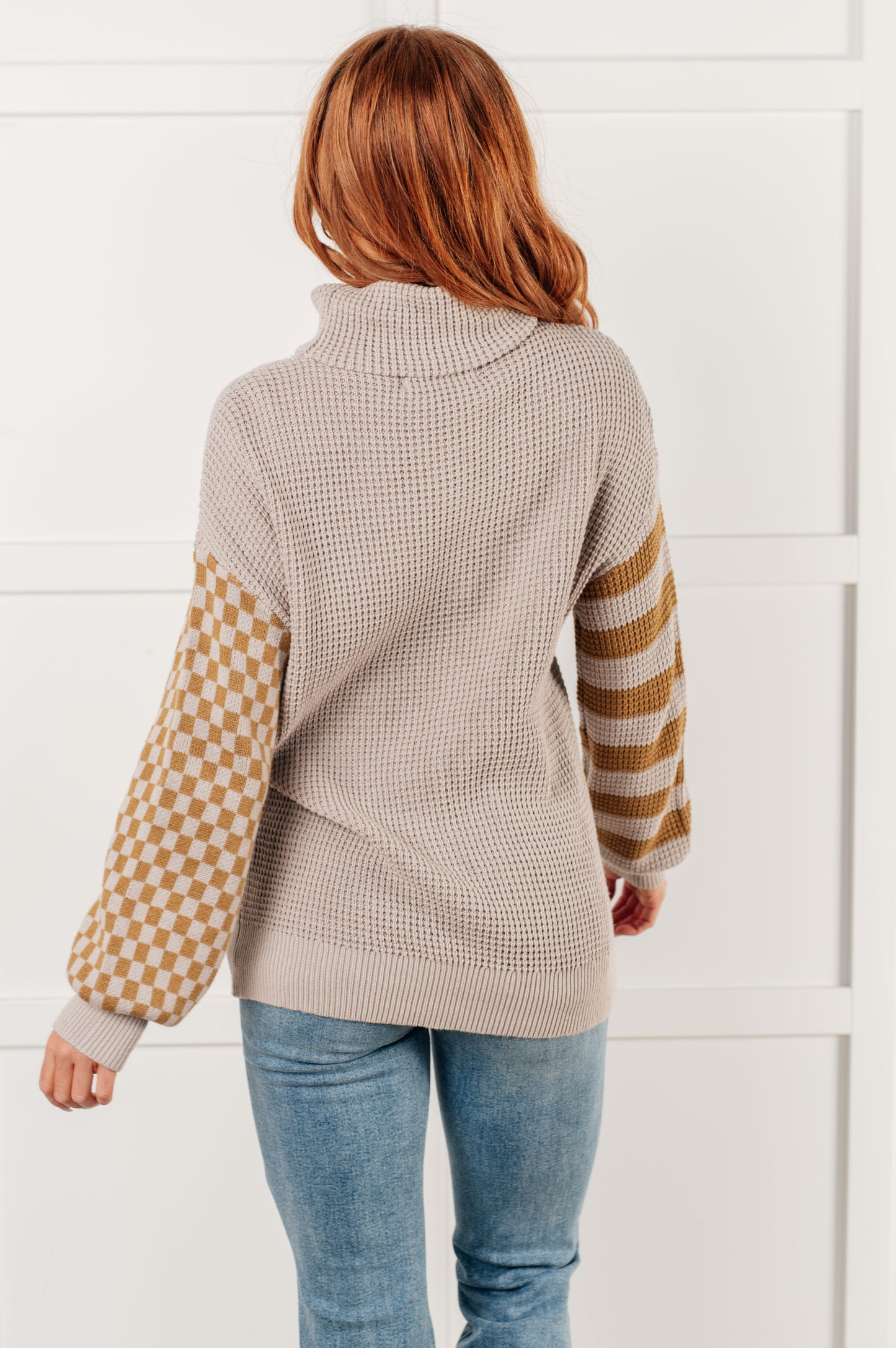 Cozy Patchwork Turtleneck Sweater