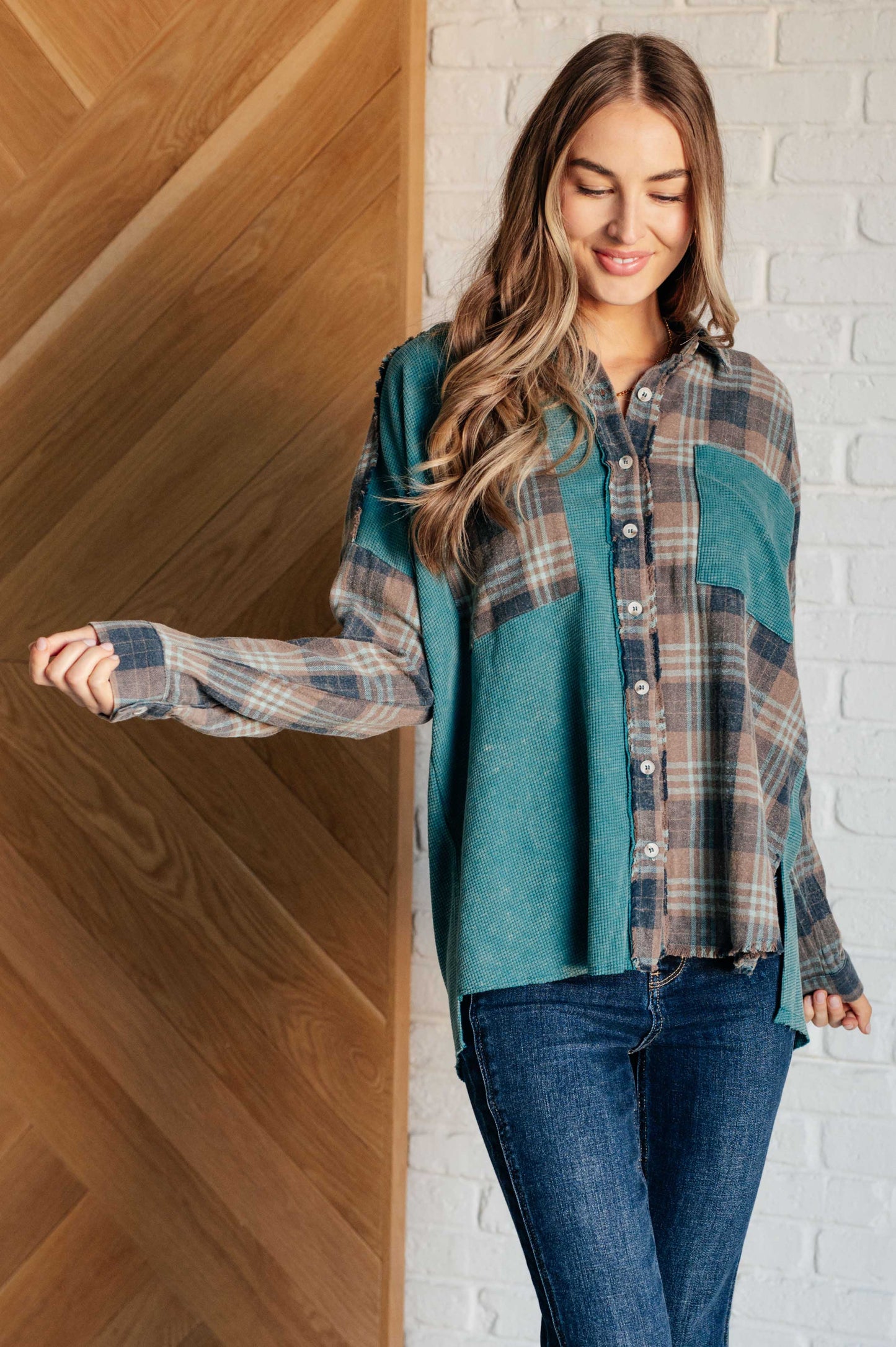 Time to Tuck Plaid Long Sleeve Shirt