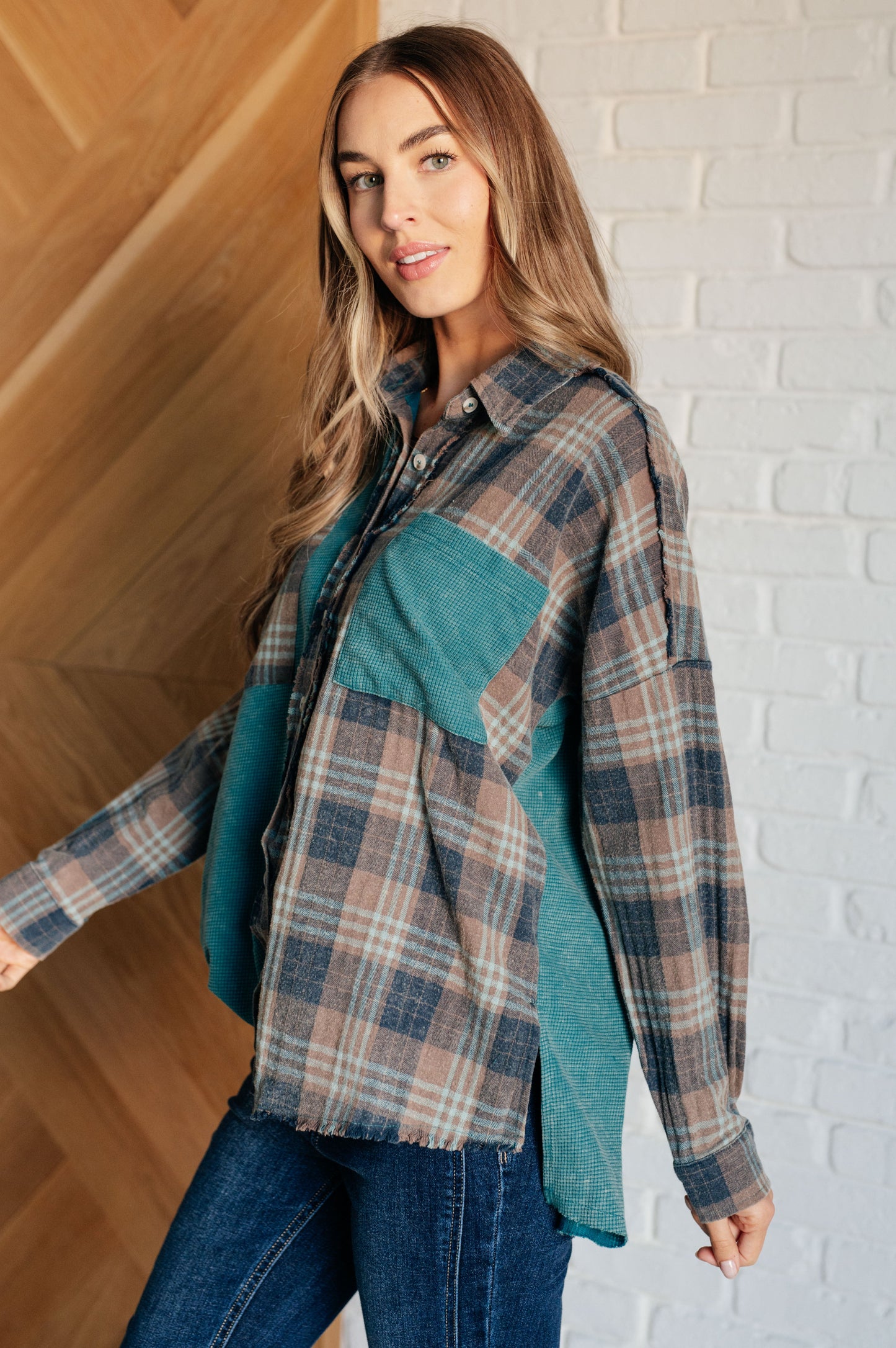 Time to Tuck Plaid Long Sleeve Shirt