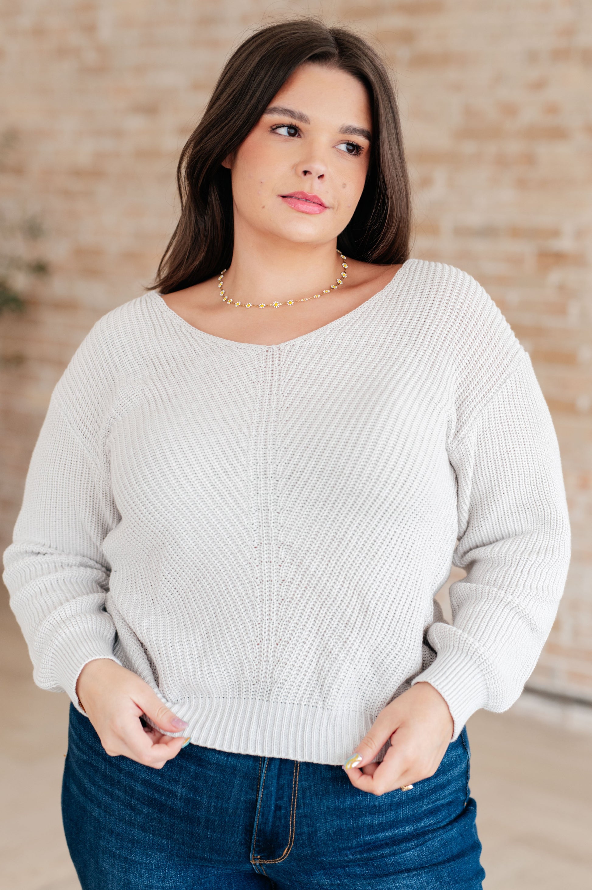 Proven Right Ribbed V-Neck Sweater - Redtop