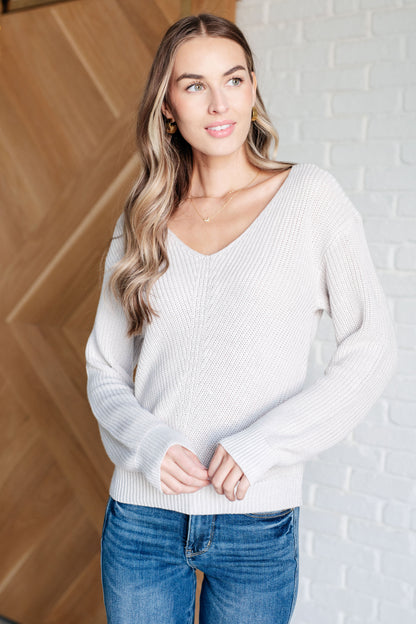 Proven Right Ribbed V-Neck Sweater - Redtop