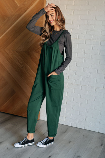 Effortlessly Yours Strappy Jumpsuit in Dark Green