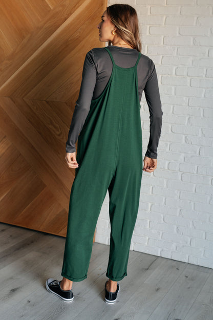 Effortlessly Yours Strappy Jumpsuit in Dark Green