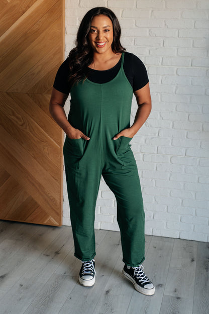 Effortlessly Yours Strappy Jumpsuit in Dark Green