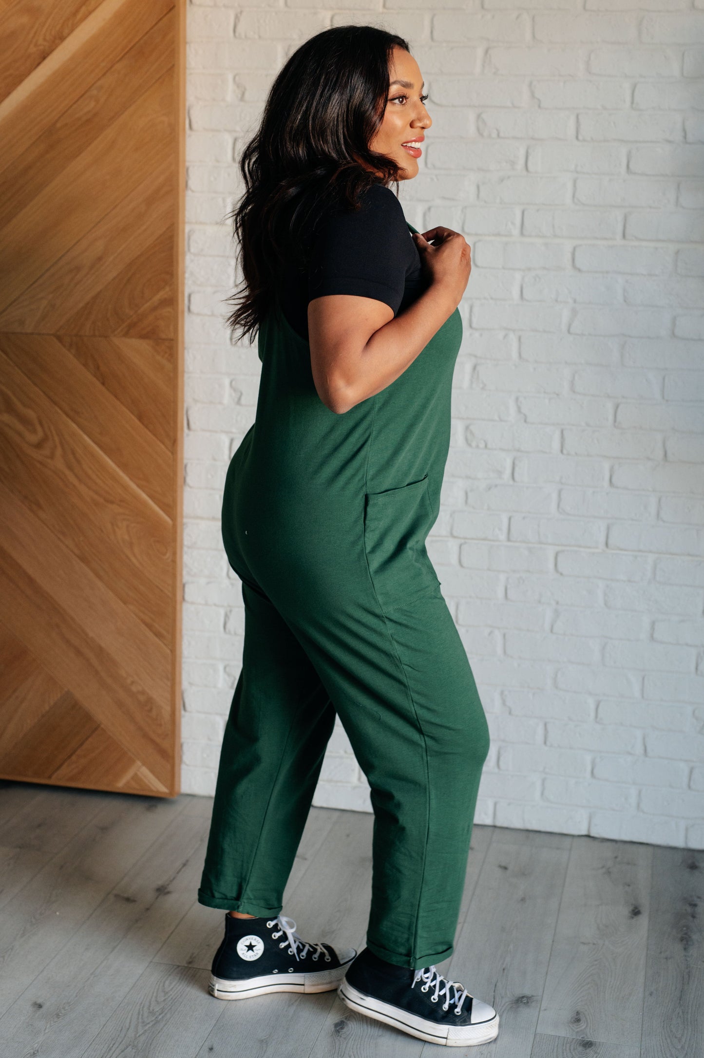 Effortlessly Yours Strappy Jumpsuit in Dark Green