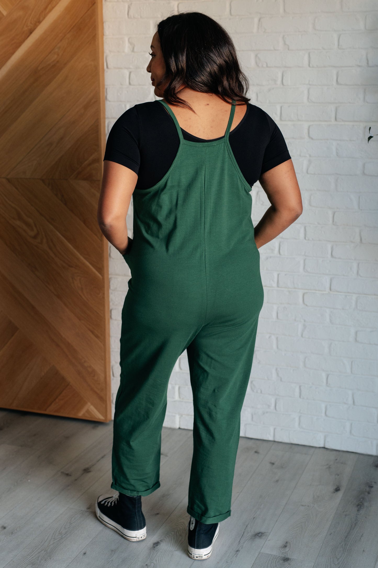 Effortlessly Yours Strappy Jumpsuit in Dark Green