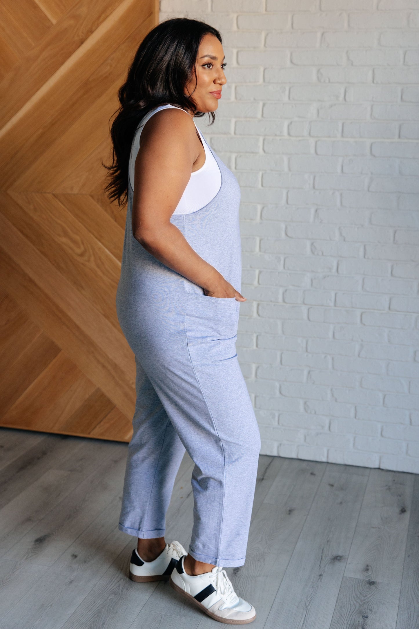 Effortlessly Yours Strappy Jumpsuit in Heather Grey