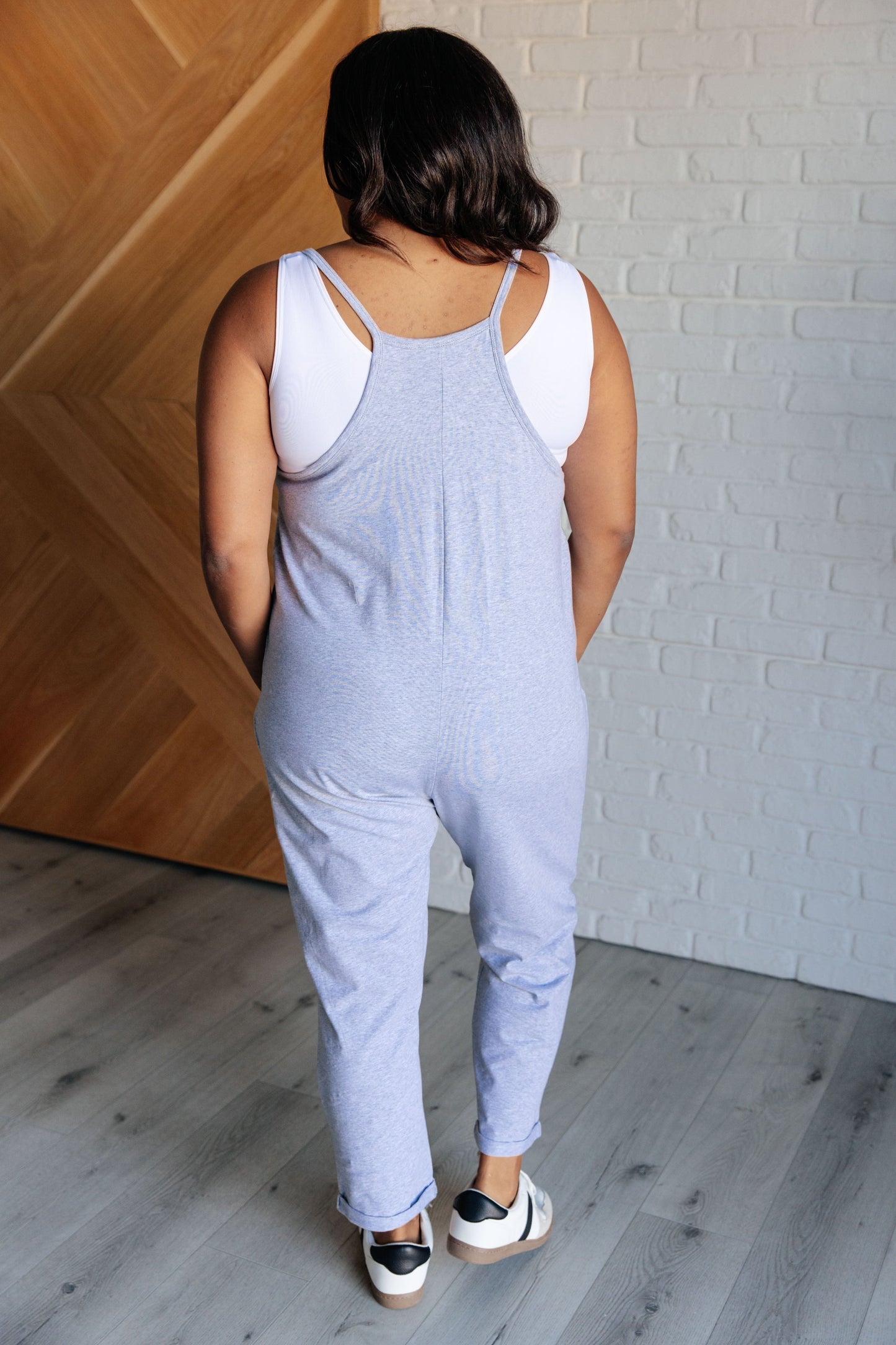 Effortlessly Yours Strappy Jumpsuit in Heather Grey