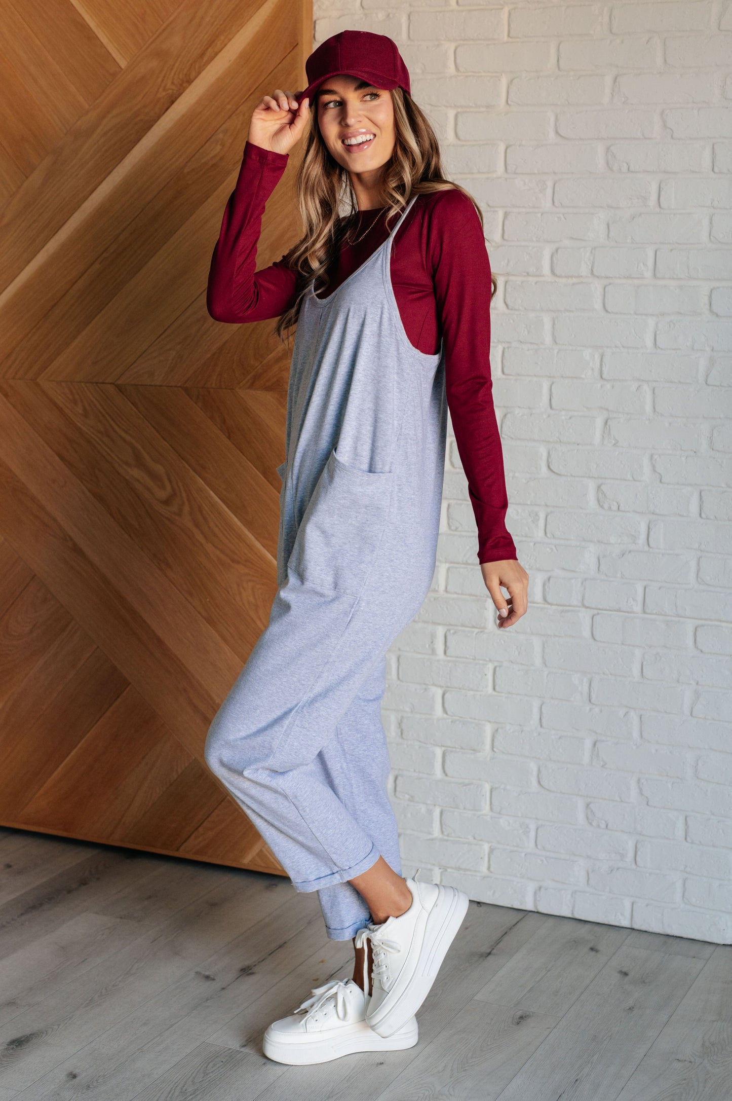 Effortlessly Yours Strappy Jumpsuit in Heather Grey