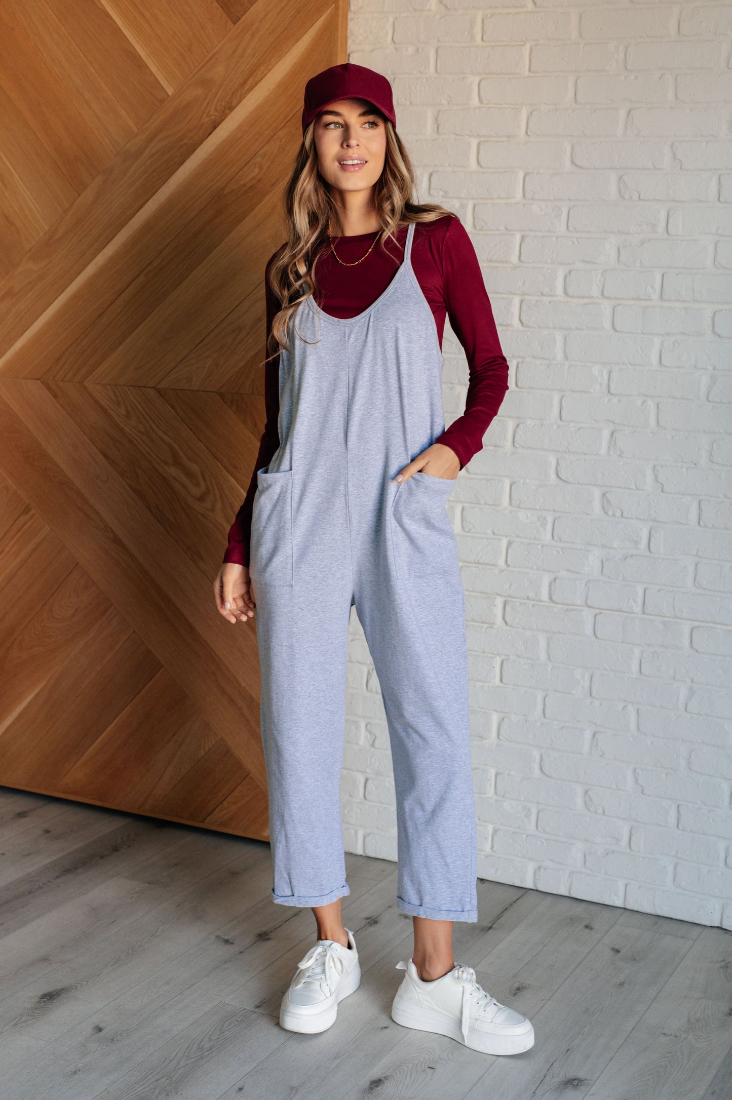 Effortlessly Yours Strappy Jumpsuit in Heather Grey