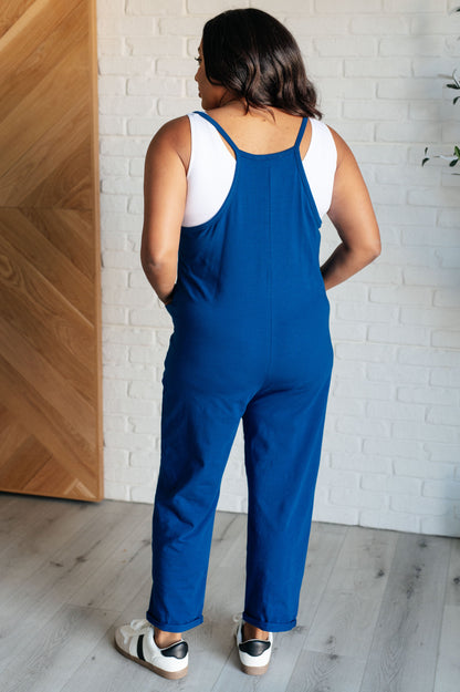 Effortlessly Yours Strappy Jumpsuit in Light Navy