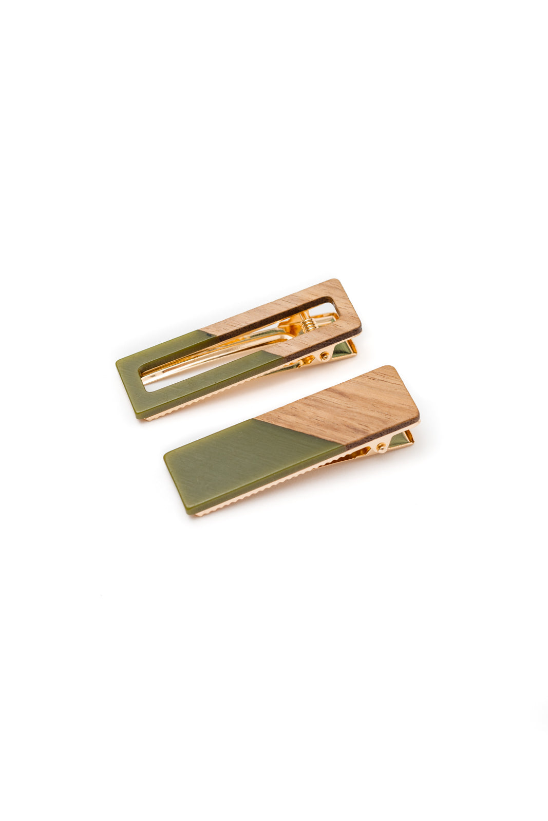 Verdant Charm Two-Tone Hair Clips