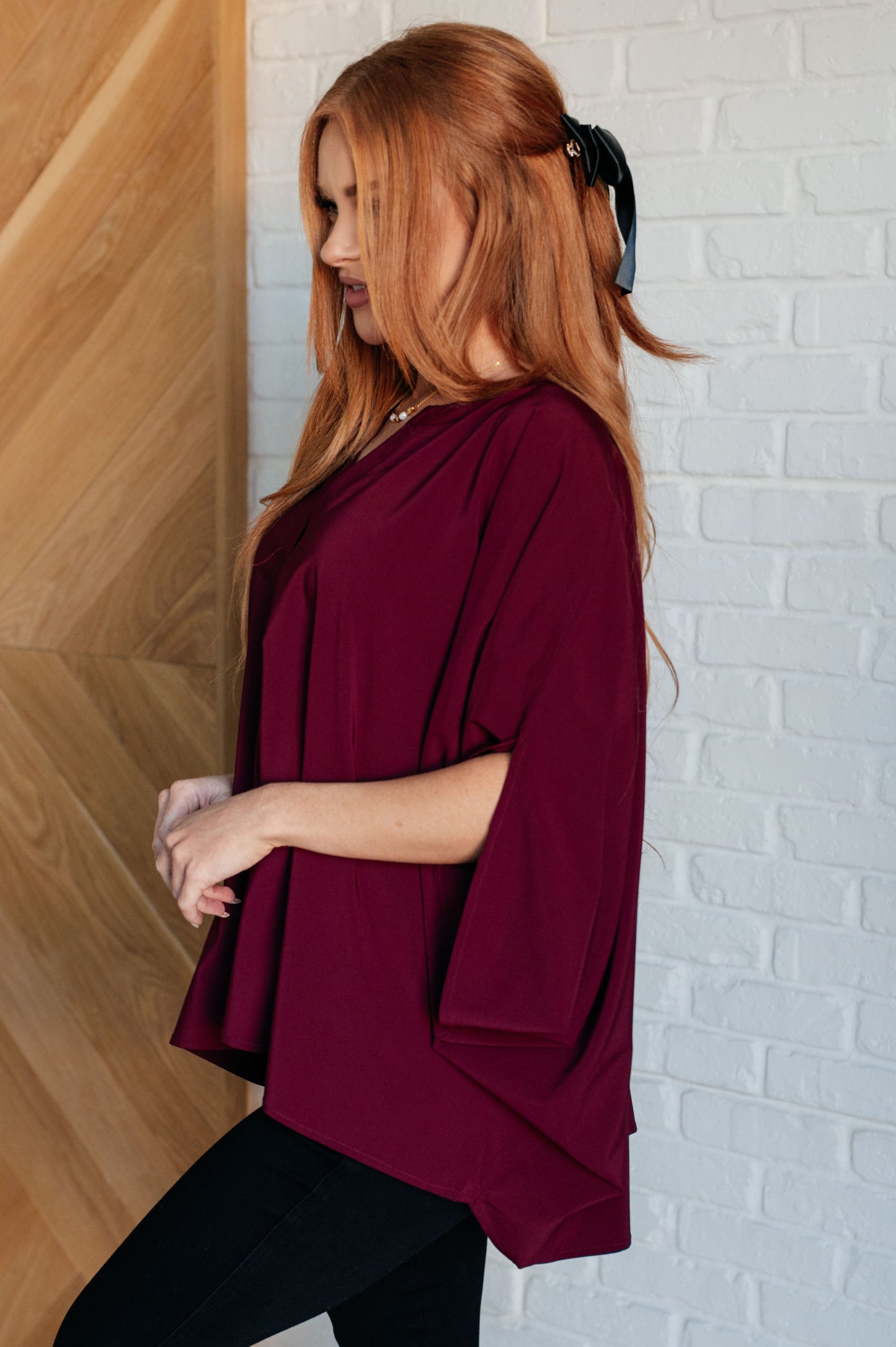 Effortless Allure Blouse in Wine