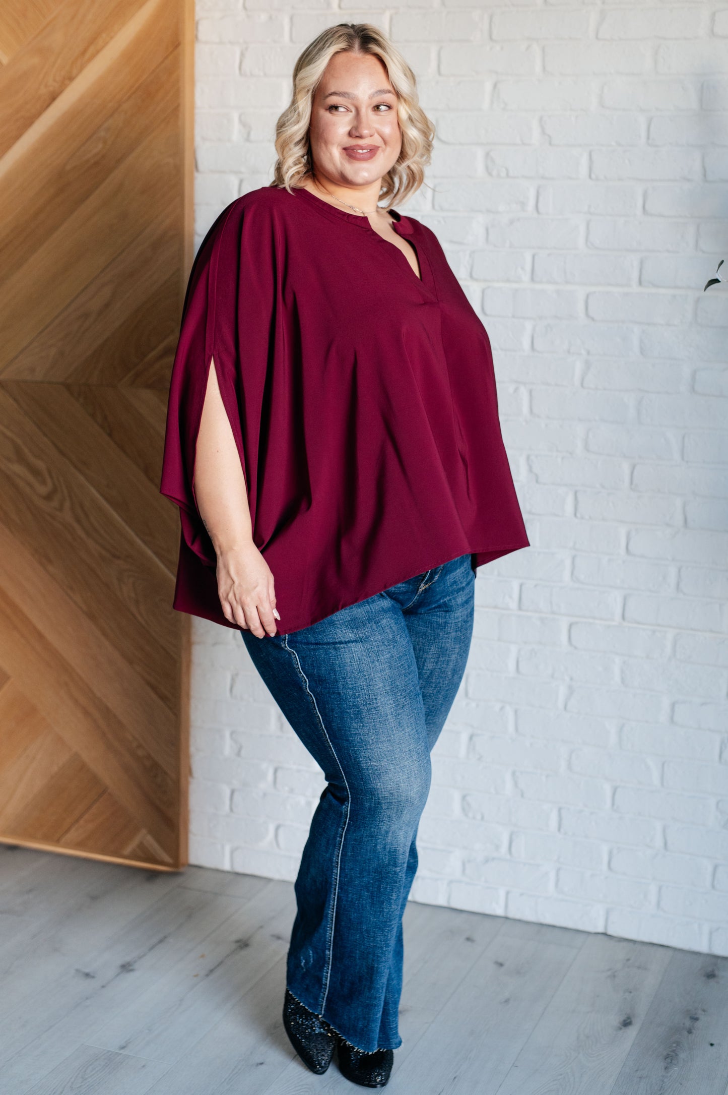 Effortless Allure Blouse in Wine