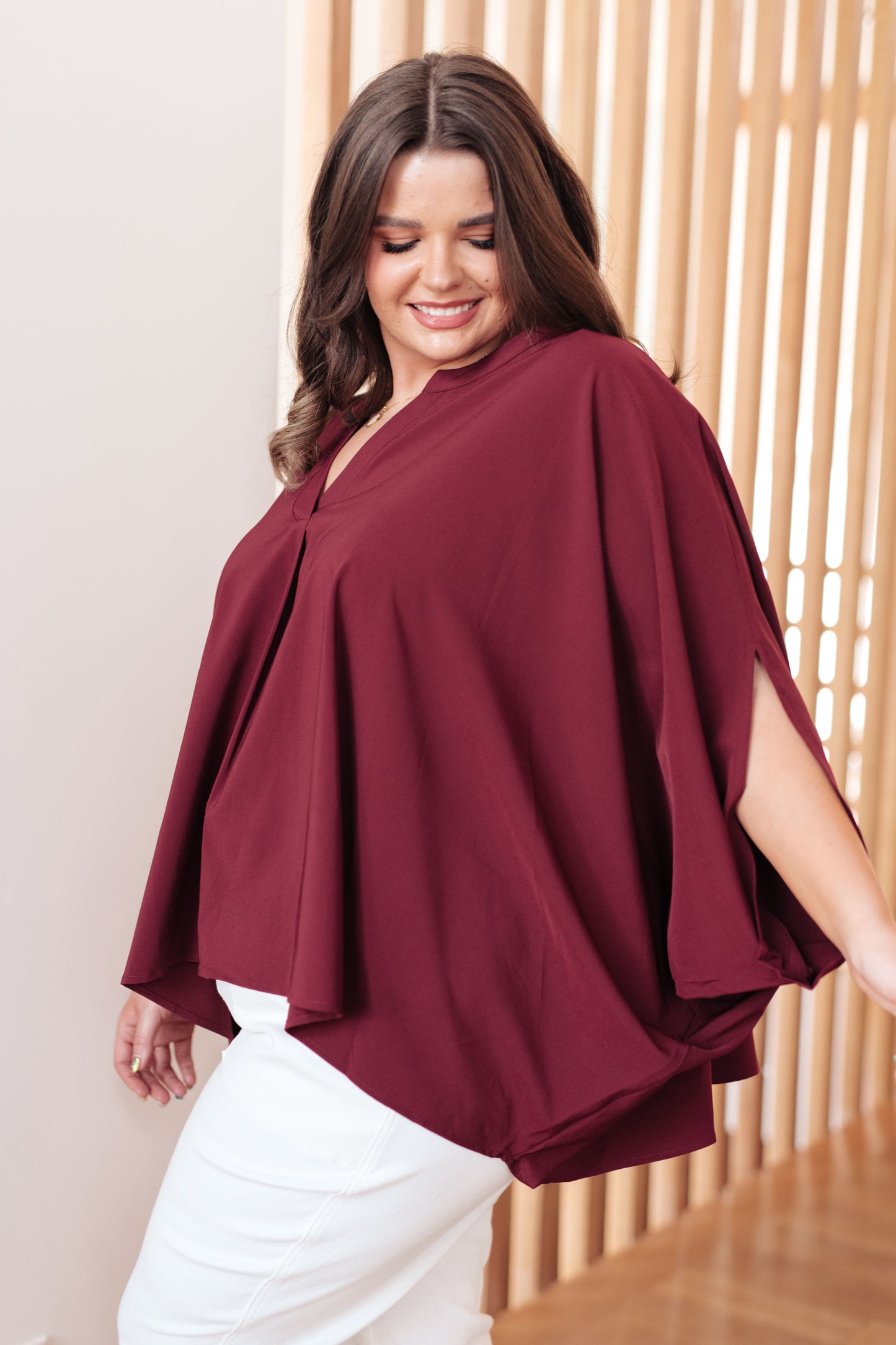 Effortless Allure Blouse in Wine