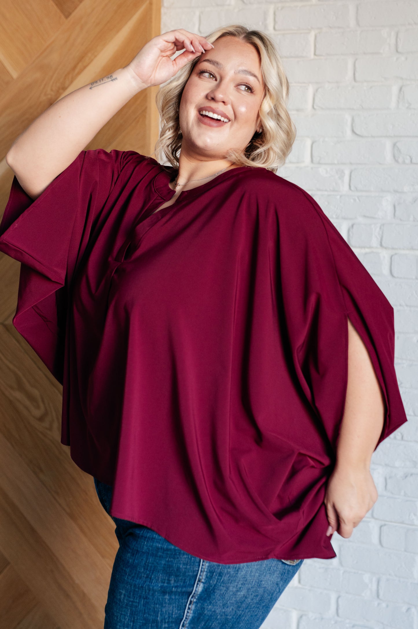 Effortless Allure Blouse in Wine