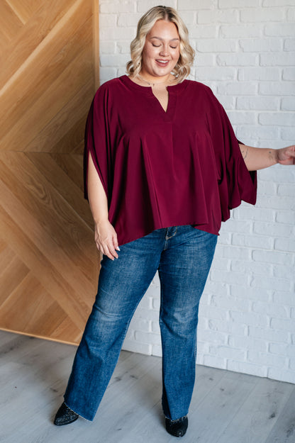 Effortless Allure Blouse in Wine