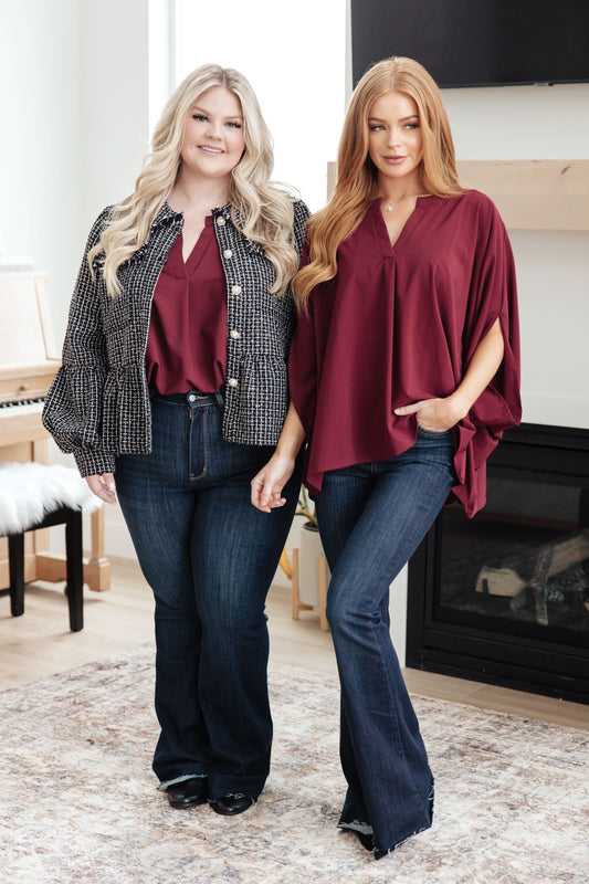 Effortless Allure Blouse in Wine