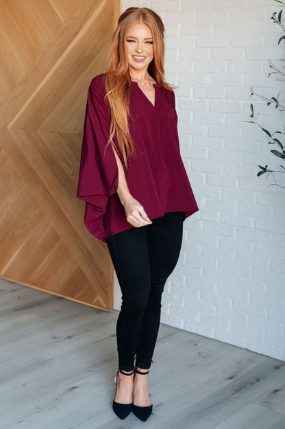 Effortless Allure Blouse in Wine