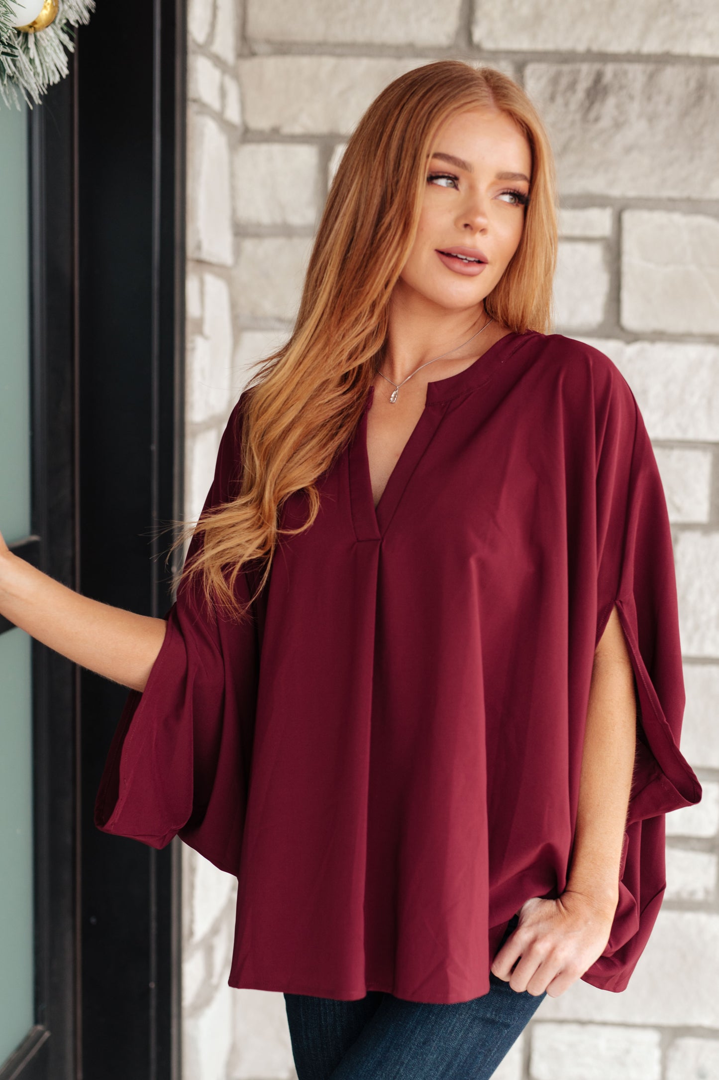 Effortless Allure Blouse in Wine