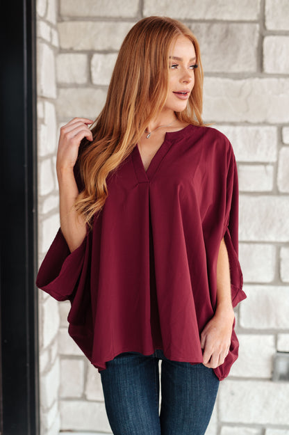 Effortless Allure Blouse in Wine