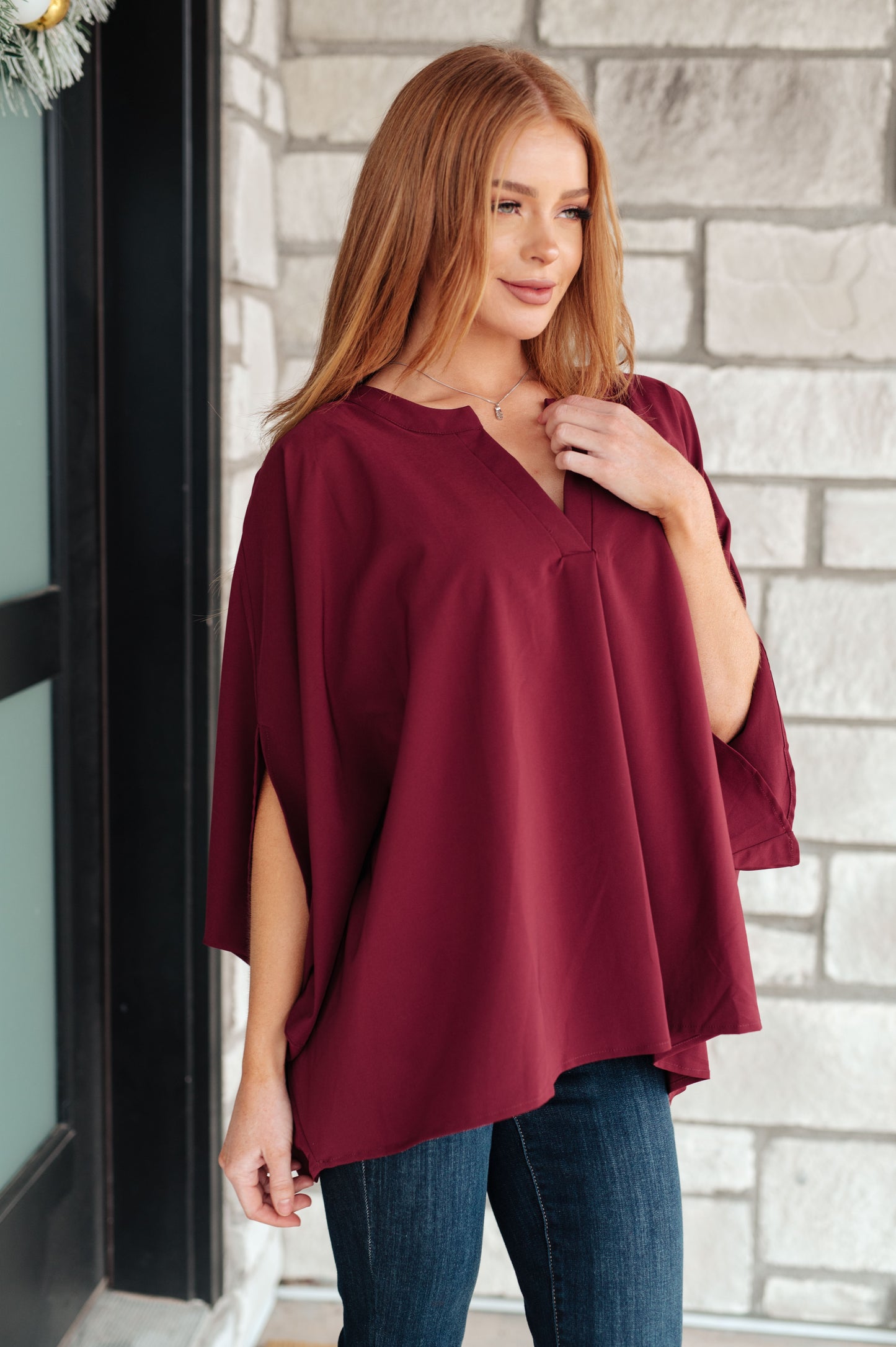 Effortless Allure Blouse in Wine