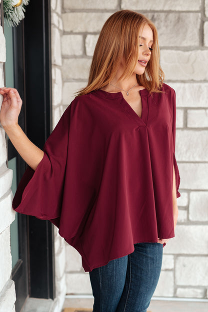 Effortless Allure Blouse in Wine