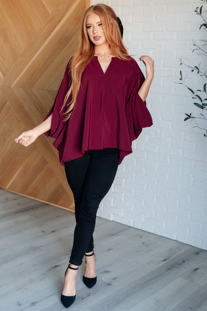 Effortless Allure Blouse in Wine