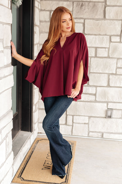 Effortless Allure Blouse in Wine