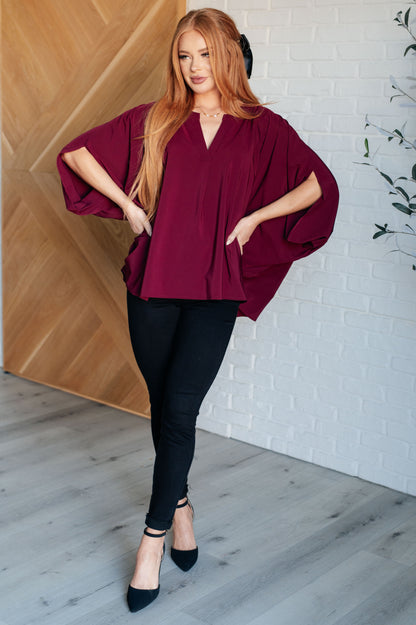 Effortless Allure Blouse in Wine