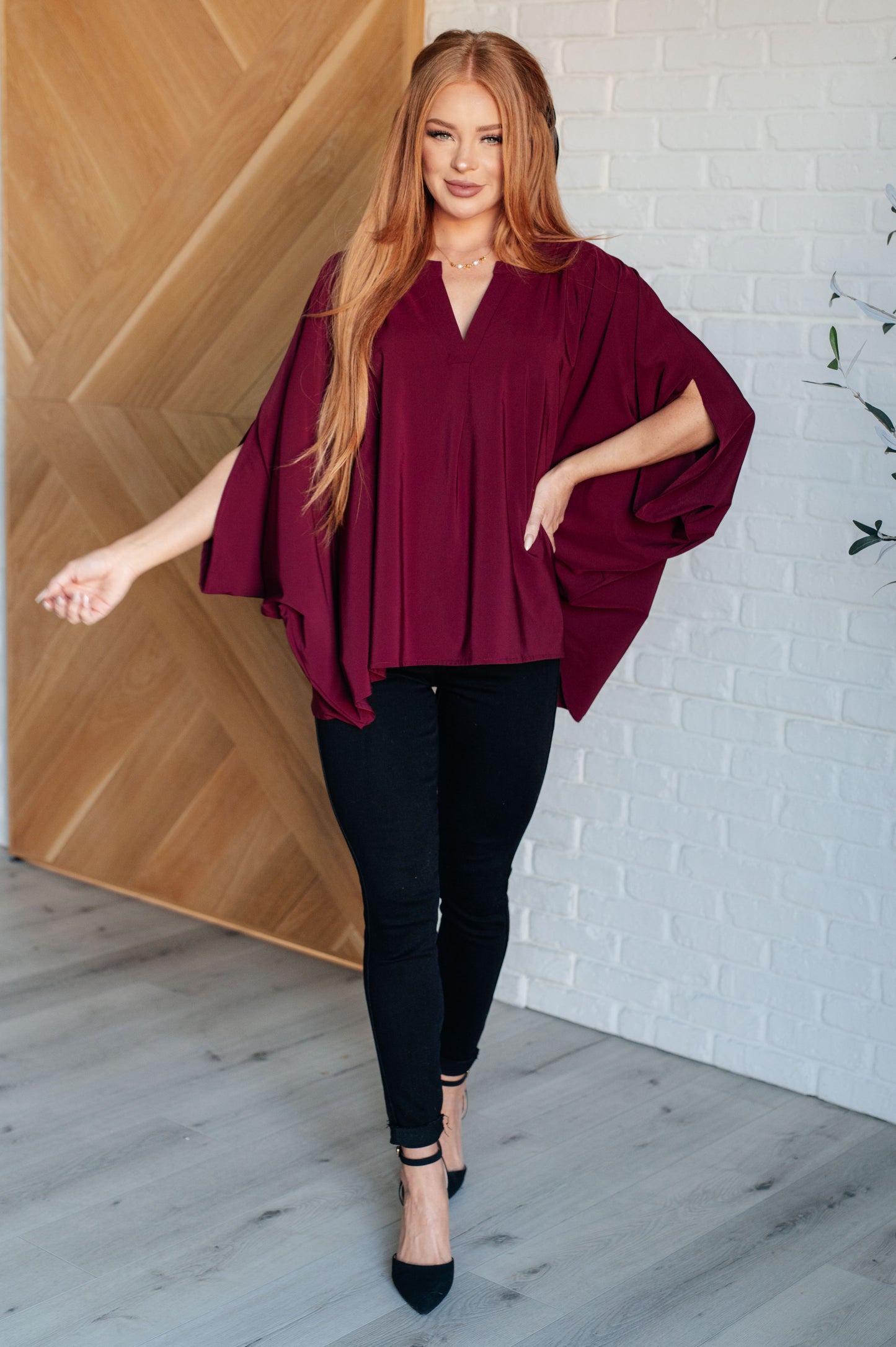 Effortless Allure Blouse in Wine