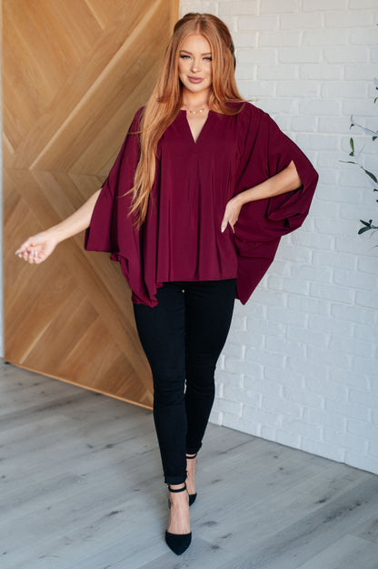 Effortless Allure Blouse in Wine