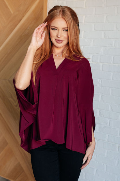 Effortless Allure Blouse in Wine