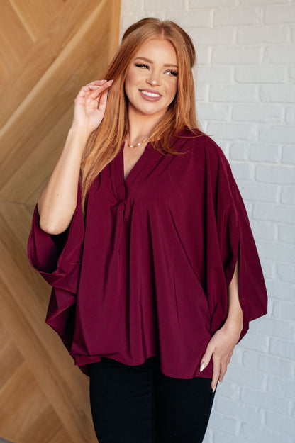 Effortless Allure Blouse in Wine