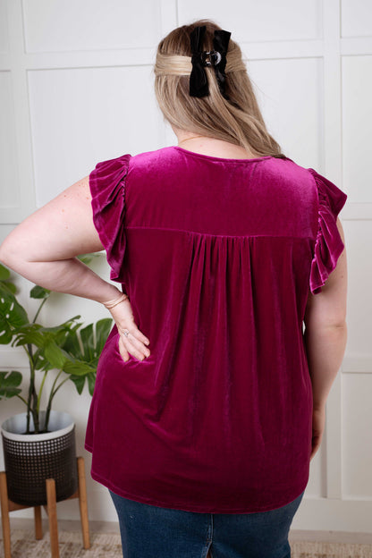 Queenly Charm Velveteen Blouse