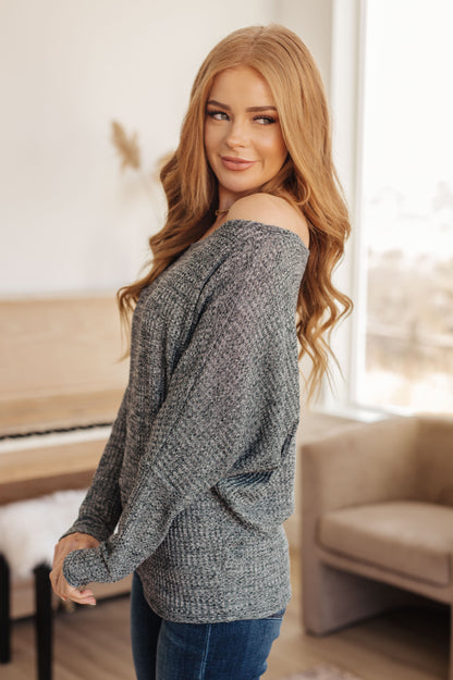 Smoky Hues Ribbed Knit Long Sleeve Top