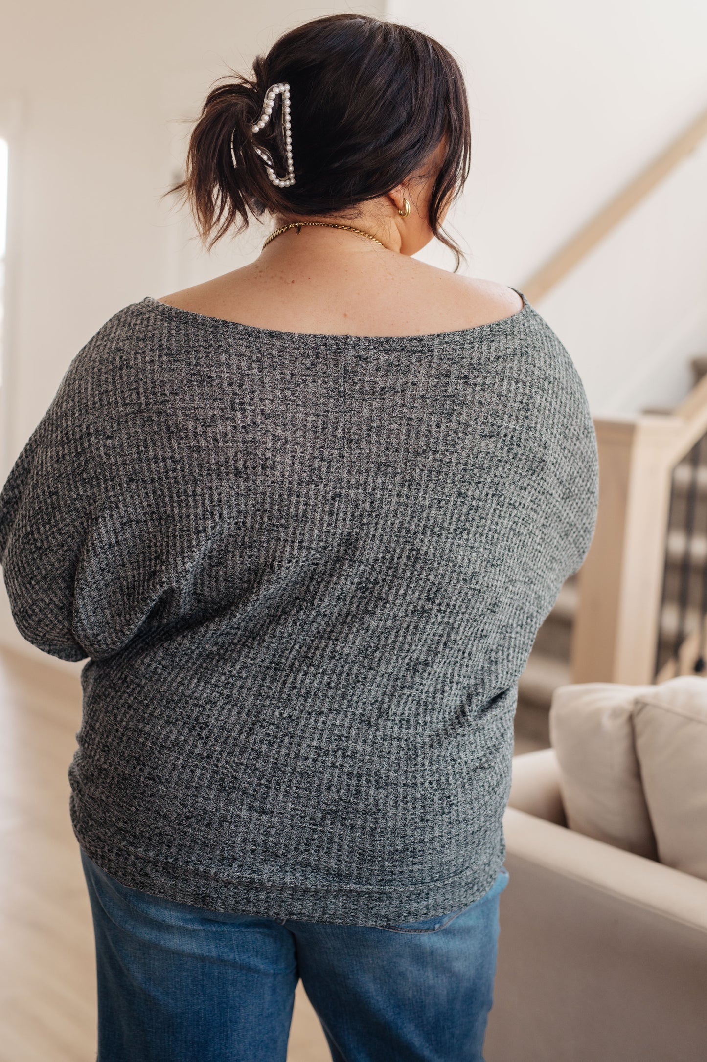 Smoky Hues Ribbed Knit Long Sleeve Top