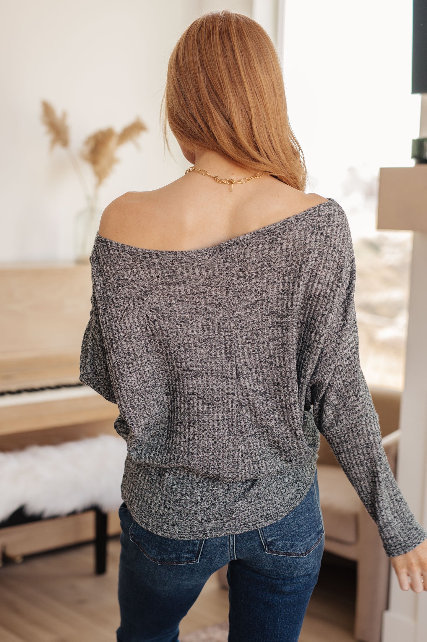 Smoky Hues Ribbed Knit Long Sleeve Top