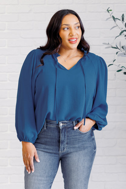 Faithful Tie-Back Ruffle Blouse