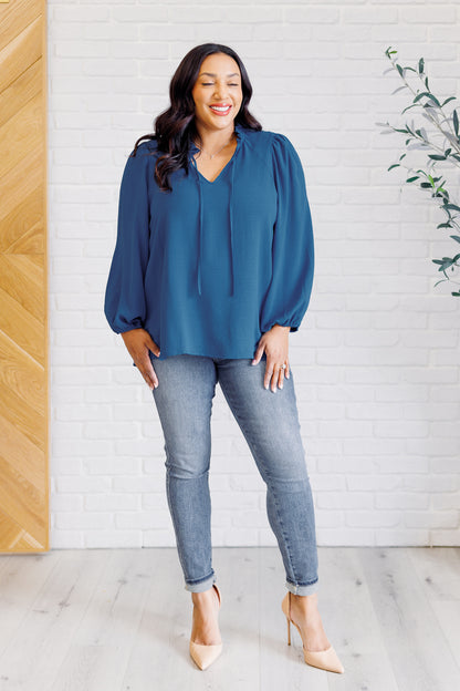 Faithful Tie-Back Ruffle Blouse