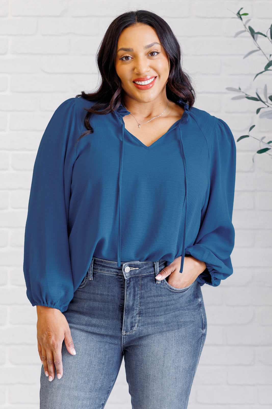 Faithful Tie-Back Ruffle Blouse