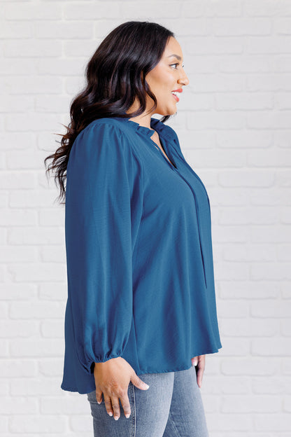 Faithful Tie-Back Ruffle Blouse