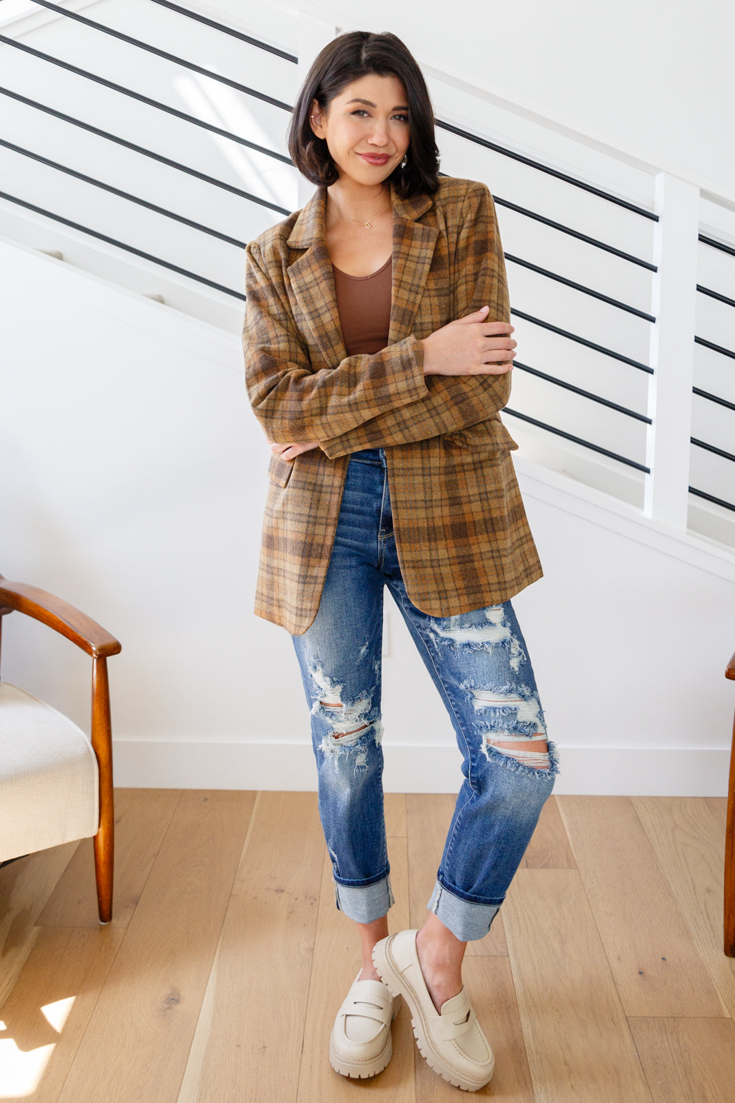 Chic Authority Plaid Blazer